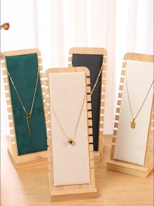 Wooden jewelry pendant rack Bamboo high-end display rack storage