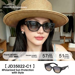 Colore.in | Elegant Face-Slimming Oval Large Frame UV Protection Polarized Sunglasses