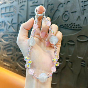 Luxurious UV Light Changing Color Crystal Mobile Phone Chain Key Bag Hanging Chain Acrylic Material Creative Gift Keychain