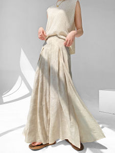 กางเกงขายาวทรงหลวมเอวสูงสำหรับผู้หญิงในช่วงฤดูร้อน กางเกงขายาวทรงหลวมสบาย ๆ ทรงหลวม ทรงหลวม กางเกงขายาวทรงหลวม