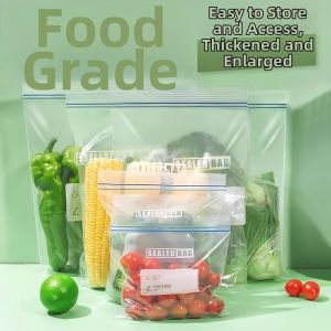 Food Storage Sealing Bag Reusable Zipper Large Thick