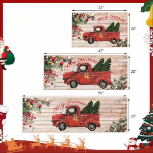 VIKAMA Christmas Kitchen Rugs 2‑Pack Non‑Slip Washable Floor Mats Xmas Holly Candy Cane Holiday Kitchen Runner Mat
