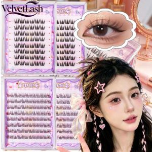 VelvetLash【Local Stock】8Rows Glue-free Lazy Baby Fishtail False Eyelashes Self Adhesive Segmented Natural Eyelashes