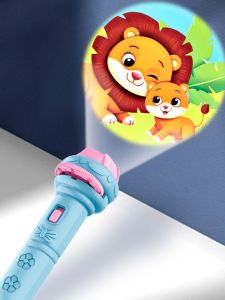 Five-Piece Set Cartoon Projector Flashlight Electronic Luminous Creative Childrens Toy Square School Student Gifts