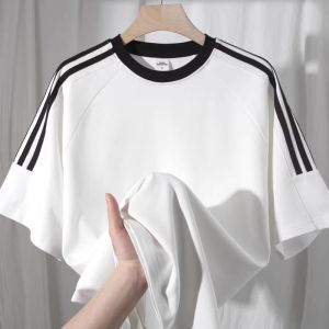 Mens Cotton T-Shirt Short Sleeve Loose Fit Summer Breathable Casual Print Graphic Half Sleeve Shirt Stylish American Brand