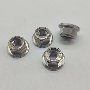M8x1.25 Titanium Gr5 metal locking flange nut TC4  titanium nut  motorcycle