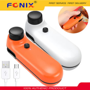 FONIX Mini Heat Bag Sealing Machine 2 In 1 Plastic Bag Sealer USB Charging Vacuum Sealer Heat Food Sealing Device Kitchen Accessories