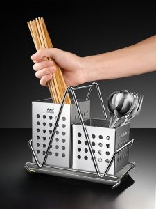 Thickened 304 Stainless Steel Chopsticks Holder Home Use Chopsticks Tube Storage Rack Chopsticks Cage Draining Chopsticks Bucket