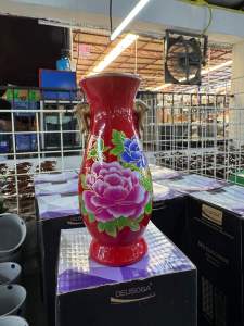 APPN.(มีคลิปรีวิวสินค้าจริง) แจกัน แจกันจีน แจกันจีนสีแดง แจกันจีนลายดอกไม้ แจกันปักธูป หูจับสีทอง แจกันจีนกังไส แจกันกังไส 6“ สินค้าพร้อมส่ง (1306271224)