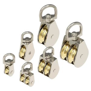 2/4/8pcs 43/58/86mm Single/Double Wheels Metal Sheave Zinc Alloy Pulley Crown Block and Tackle Lifting Wheel Mini Double Pulley