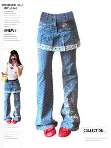 Quần Jeans Denim Ống Thẳng Cạp Cao Kiểu Dáng Rộng Mùa Hè Cho Nữ Quần Dài Ôm Dáng Đường Phố Thiết Kế Cỡ Lớn