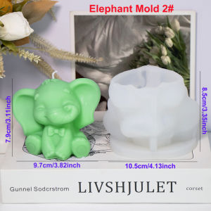 1pc 3D Elephant Candle Silicone Mould DIY Animal Elephant Resin Craft Gypsum Mold Handmade Soap Molds Home Decoration Gifts