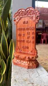 Bài vị đôi - Chạm khắc theo yêu cầu Bài vị thờ - Linh vị thờ Hương Linh gỗ tự nhiên - Hương vị gỗ