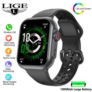 LIGE | LIGE 2026 Watch For IOS Smart Bracelet 1000mAh Battery AMOLED Display Bluetooth Call Waterproof Men Women Sports Smart Watch