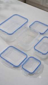 3-Piece Clear Food Storage Container Set with Secure Locking Lids – Multi-Size Kitchen & Meal Prep Containers