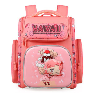 น้ำหนักเบา โรงเรียนประถมศึกษาชิ้นเดียว นักเรียน กระเป๋าเป้สะพายหลังสําหรับเด็กชายและเด็กหญิงกันน้ํากระดูกสันหลังป้องกันกระเป๋าสะพายไหล่คู่