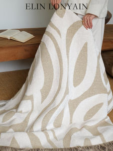 ELIN LONYAIN | Japanese Zen Style Fringed Cotton-Linen Blend Throw