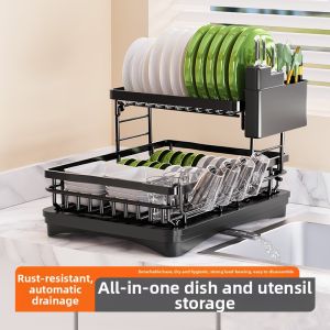 Dish Drainer Storage Rack for Bowls and Dishes