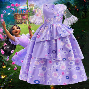 MQATZ ชุดเดรสเด็กผู้หญิงกระเป๋าเจ้าหญิงปาร์ตี้การแสดงเสื้อผ้าเด็ก2-10ปี MFMW001