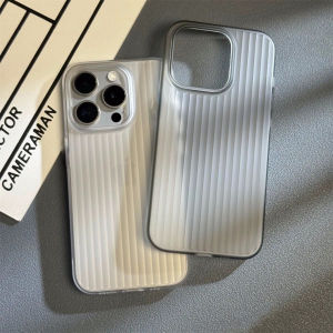 Corrugated Pattern for Apple 15pro Phone Case New Arrival Transparent Iphone14promax Protective Case 15 All-Inclusive Drop-Resistant Fancy 13pro Frosted Heat Dissipation Male Case Female 12 Ultra-Thin Soft Case