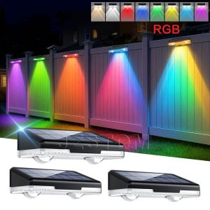 LED Solar Light Outdoor Waterproof Wall Lamp RGB 3Color Path Garden Landscape Decoration Balcony Courtyard Fence Solar Lights