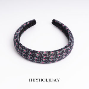 Retro Blue And White Porcelain Sponge Floral Hairband High Cranial Top Elegant Fashionable Hair Accessories Popular on Internet