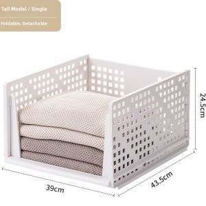 Layered Drawer Organizer Dividers Shelving Unit Foldable Storage Basket