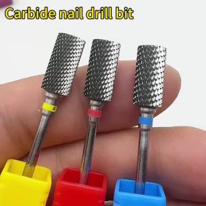 Large Flat Top Carbide Nail Drill Bit – Tungsten Carbide Barrel Bit for Acrylic Removal Gel Polish Removal & Nail Shaping