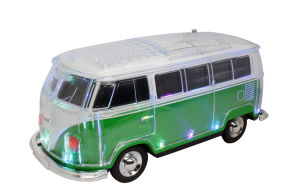Colorful Cool Bus Model Wireless Bluetooth Speaker High Quality Sound Birthday Gift Display Item LED Light Dual Bass Membrane