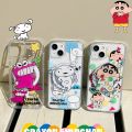 Cute Crayon Shinchan Magnetic Stand Phone Case Acrylic Full Cover Apple Max iPhone 14 New Model 15 Unique 12 Unisex 13 Anti-Fall 11 Hard 16 Pro. 