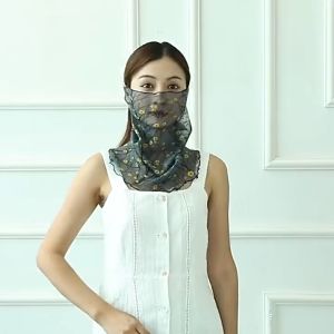 Syal Kerah Leher Sifon Musim Semi Musim Panas Sutra Anti-UV Kecil Beragam Tabir Surya Tipis Kepala Wanita Multifungsi Scarf
