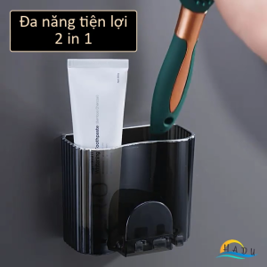 Kệ Đựng Bàn Chải Kem Đánh Răng CCKO Treo Tường Giá Treo Cốc Úp Ngược Chống Bụi Nhựa PET Cao Cấp