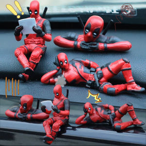 3pcs Cartoon Deadpool Model Auto Ornament Statue Superhero Model Toys Avengers Deadpool Model Car Interior Decoration