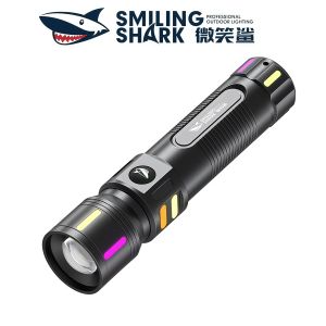 SMILING SHARK | Smiling Shark Led Flashlight M60 10000LM Super Bright Portable Torch Light USB Rechargeable Outdoor Hiking Light SD5246