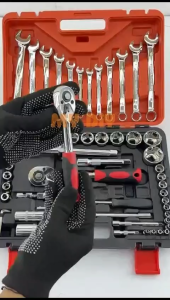MYDIYSDNBHD - DECKER 61pcs Tools Set Ratchet Box Socket Set 61pcs 1/2 & 1/4 Dr Socket Wrench Set Spanner Tools Set