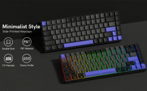 WOMIER 132Keys Retro Black Purple Cherry Profile Double Shot PBT Keycaps Custom Key cap for 60% 65% 75% 100% Gateron Cherry MX Gamer Mechanical Keyboard