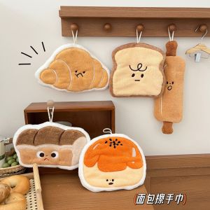 Khăn Lau Tay Hình Bánh Mì Hoạt Hình Dễ Thương Khăn Lau Nhanh Khô Siêu Thấm Hút Bằng Vải Nhung San Hô Khăn Lau Nhà Bếp Khăn Lau Phòng Tắm