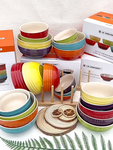 LE CREUSET Rainbow European Style Rice Bowl Creative Rainbow  Beautiful Home Ceramic Anti-scalding High-value rice Bowl Oven Microwave Dishwasher & Freezer Safe Chip-Resistant Stain-Resistant Durability & Scratch-resistant Sturdy Design