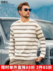 Áo Thun Nam Tay Dài Dáng Rộng Phong Cách Mỹ Cổ Điển Enjeolon 280G Dày Dặn Thời Trang Thu Đông Thường Ngày