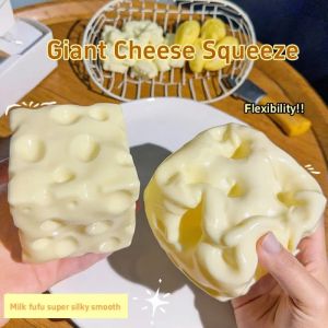 Handmade Cheese Pinch Ball Non-Rebound Squeeze Toy Stress Relief Squishy Party Gift Souvenir Fake Food