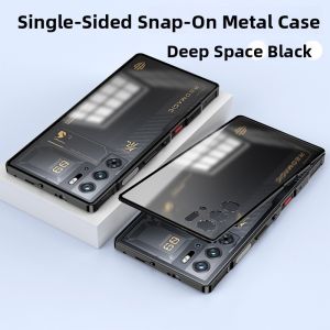 BOSKJUE | Metal Frame Dustproof Transparent Matte Gaming Phone Case with Snap Capsules for Full Protection