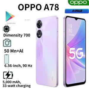 OPPO | 2026 OPPO A78 Global Edition Smartphone 8GB RAM 256GB Storage 6.5 Inch 90Hz Refresh Rate AMOLED Display 67W SuperVOOC Fast Charg