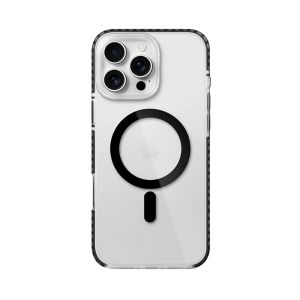 Sanptoch For Magsafe Clear Armor Phone Case For iPhone 16 / 15 / 14 / 13 Pro Max Transparent Hard Back with Soft Edge Bumper Cover For iPhone 16 Pro Max Military-shockproof Bumper Protection Casing