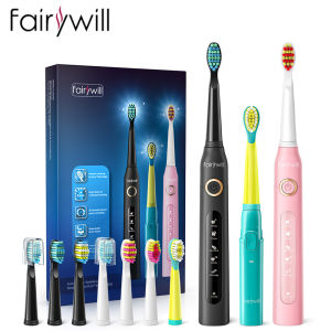 Fairywill | Bàn Chải Đánh Răng Điện Fairywill FW-507 Sonic Dành Cho Gia Đình Và Trẻ Em - Lông Bàn Chải Mềm Có Thể Sạc Lại Với Bộ Hẹn Giờ Thông Minh Và 3 Chế Độ - Bao Gồm 5+ Đầu Thay Thế