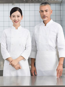 High-End Hotel Restaurant Chef Work Uniform Long Sleeve Cotton Kitchen Clothing Large Size Autumn Winter Mens Workwear Set