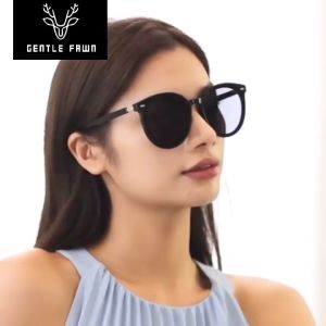 GENTLE FAWN Kacamata Sunglasses Polarized Anti Silau UV400 Bentuk Oval Korean Style Bahan Metal New 22005