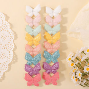 Kids Bows Butterfly Hair Clips Set Rainbow Sequin Hairgripes for Girls Hairpins Children Ponytail Barrettes Hair Accessories