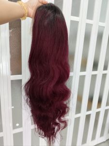 วิกผมแท้ ผมยาว28นิ้ว ระดับก้น หนาพิเศษ ดัดลอนใหญ่ถาวร ทำสีทูโทน ขับผิวสวยโดดเด่น