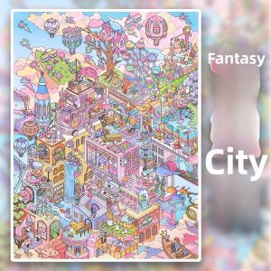Fairy Tale Cartoon 3D Stacking Landscape Decorative Large Sized Stickers