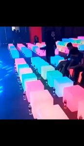 Glowing Cube Square Stool: A Multipurpose LED Light Cube Seat